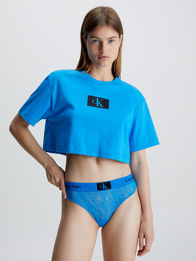 brilliant blue lounge t-shirt - ck96 for women calvin klein
