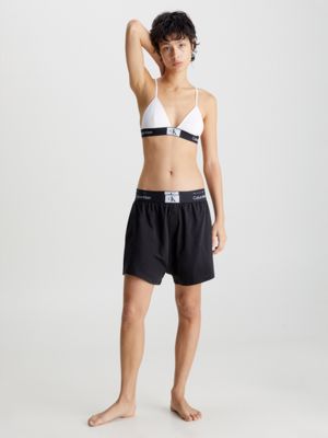 Calvin Klein Men`s Monogram Sleep Shorts (Black(NM1555-001)/White