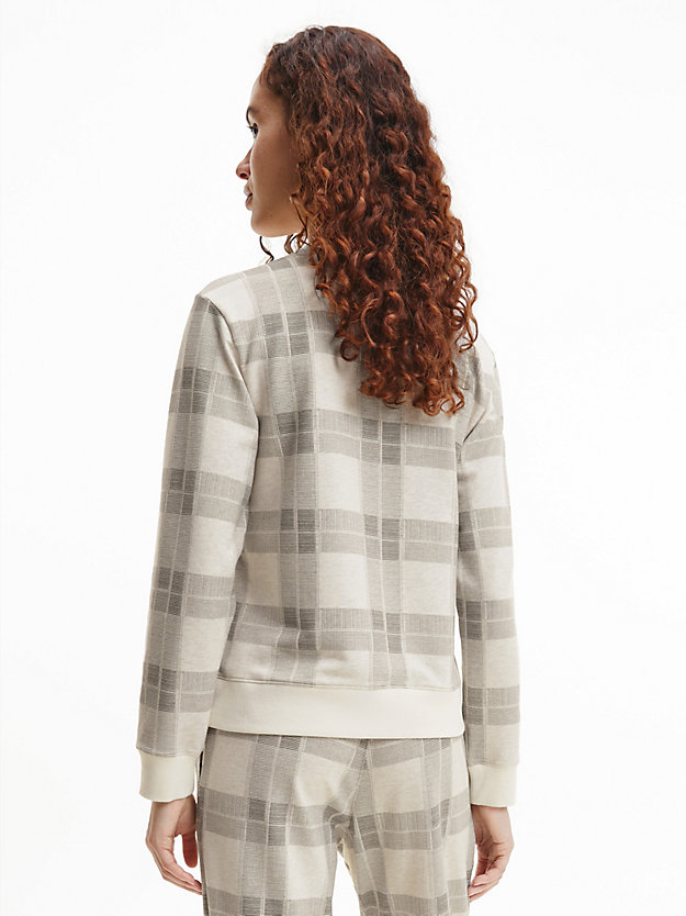 TEXTURED PLAID_OATMEAL Pyjama Top - Modern Cotton for women CALVIN KLEIN