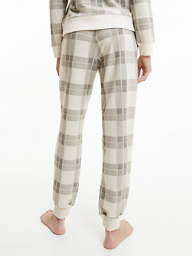 TEXTURED PLAID_OATMEAL Pyjama-Hose – Modern Cotton für Damen CALVIN KLEIN