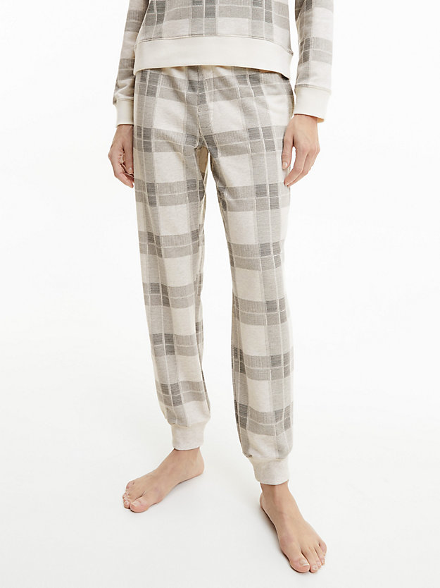 TEXTURED PLAID_OATMEAL Pyjama Pants - Modern Cotton for women CALVIN KLEIN