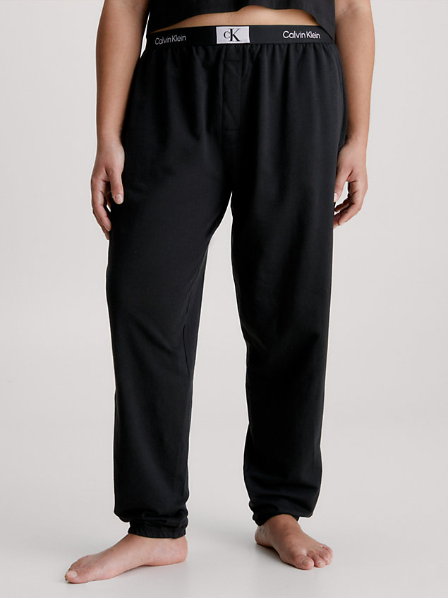 black spodnie dresowe po domu plus size - ck96 dla kobiety - calvin klein