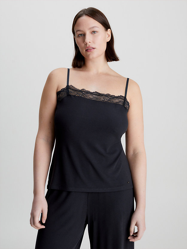 BLACK Soft Ribbed Camisole Pyjama Top for women CALVIN KLEIN