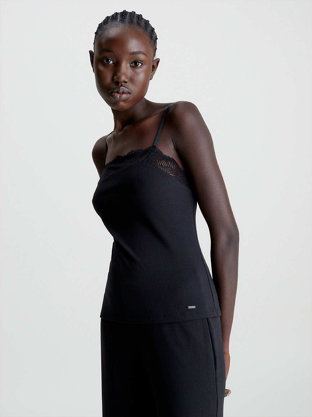BLACK Soft Ribbed Camisole Pyjama Top undefined women Calvin Klein
