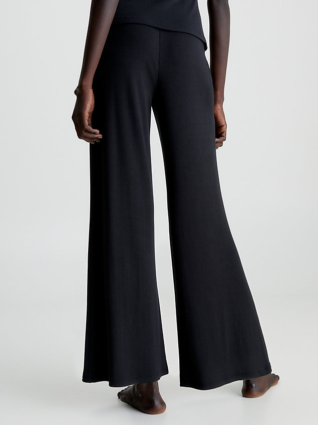 black soft ribbed pyjama pants for women calvin klein