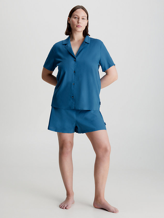 conjunto de shorts de pijama blue de mujer calvin klein
