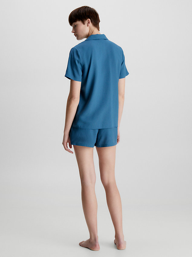 blue shorts pyjama set for women calvin klein