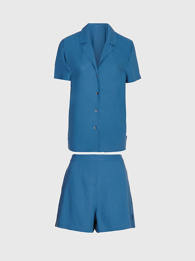 blue shorts pyjama set for women calvin klein