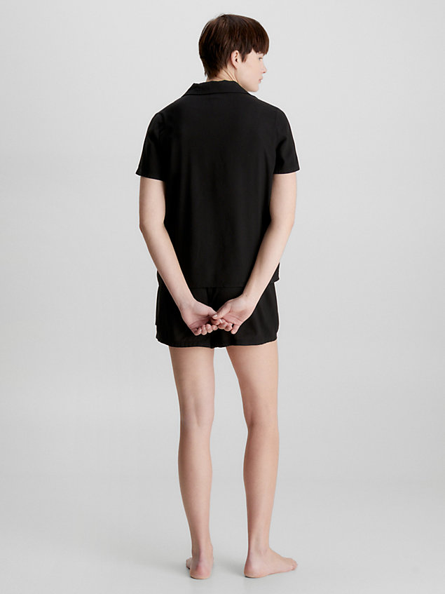black shorts-pyjama-set für damen - calvin klein