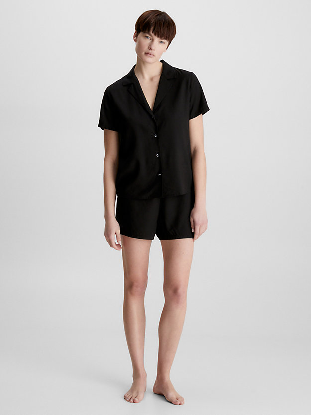 black shorts pyjama set for women calvin klein