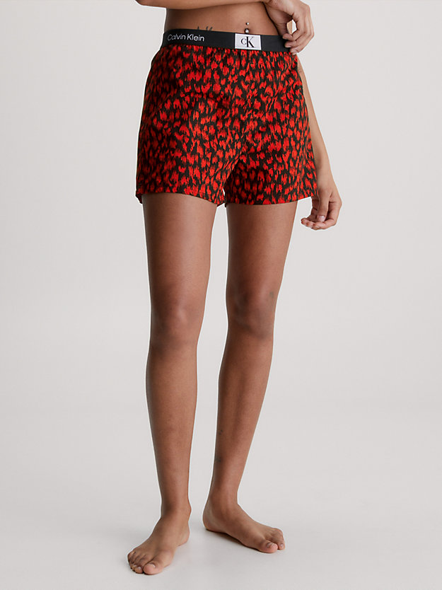 BLUR LEOPARD/HAZARD Pyjama Shorts - CK96 for women CALVIN KLEIN