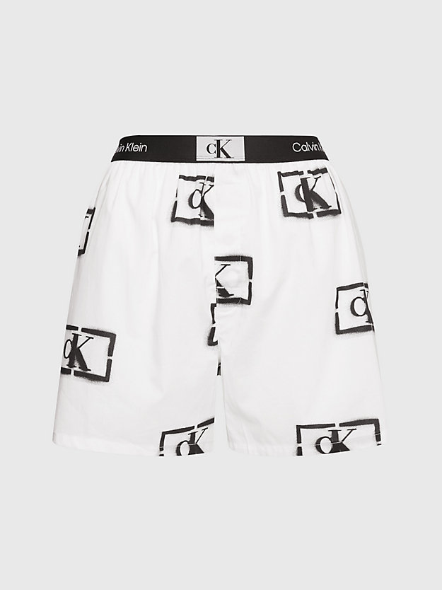 stencil logo/white pyjama shorts - ck96 for women calvin klein