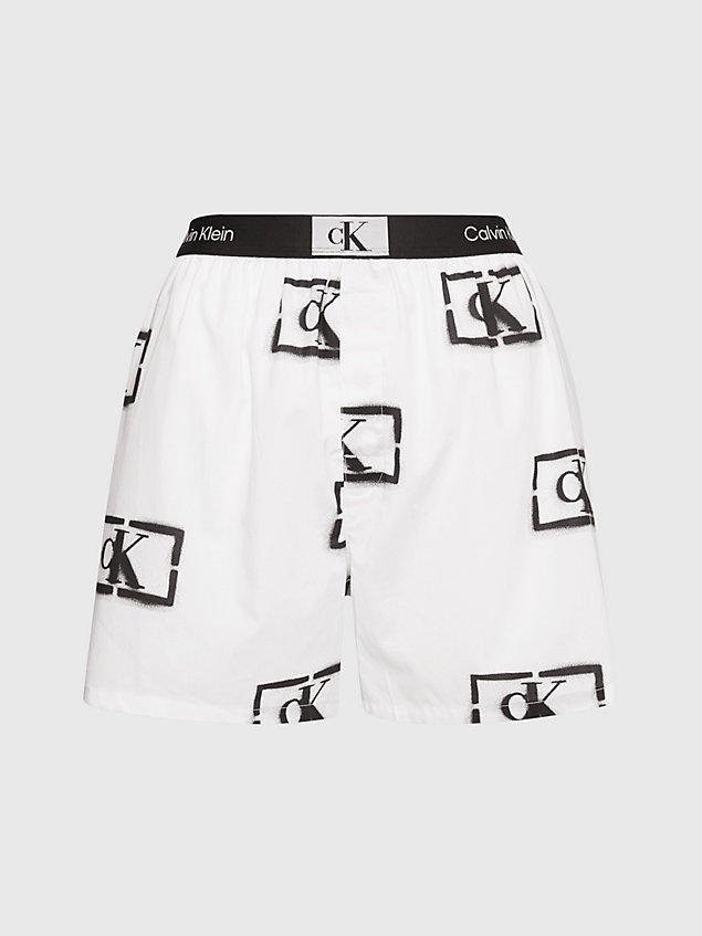 shorts de pijama -ck96 white de mujer calvin klein
