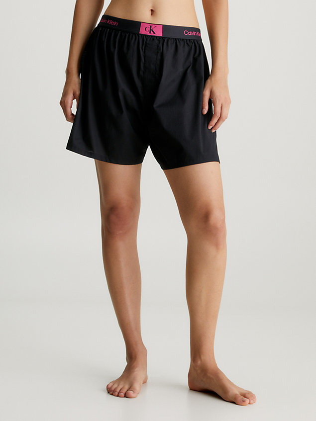 short de pyjama - ck96 black pour femmes calvin klein