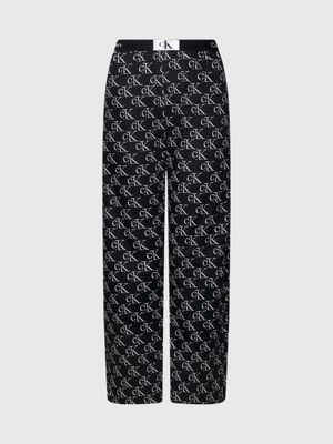 Calvin klein black on sale monogram logo lounge pants