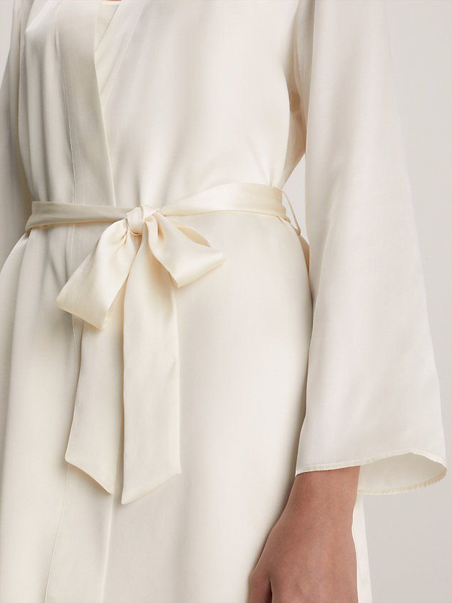 white silk robe for women calvin klein