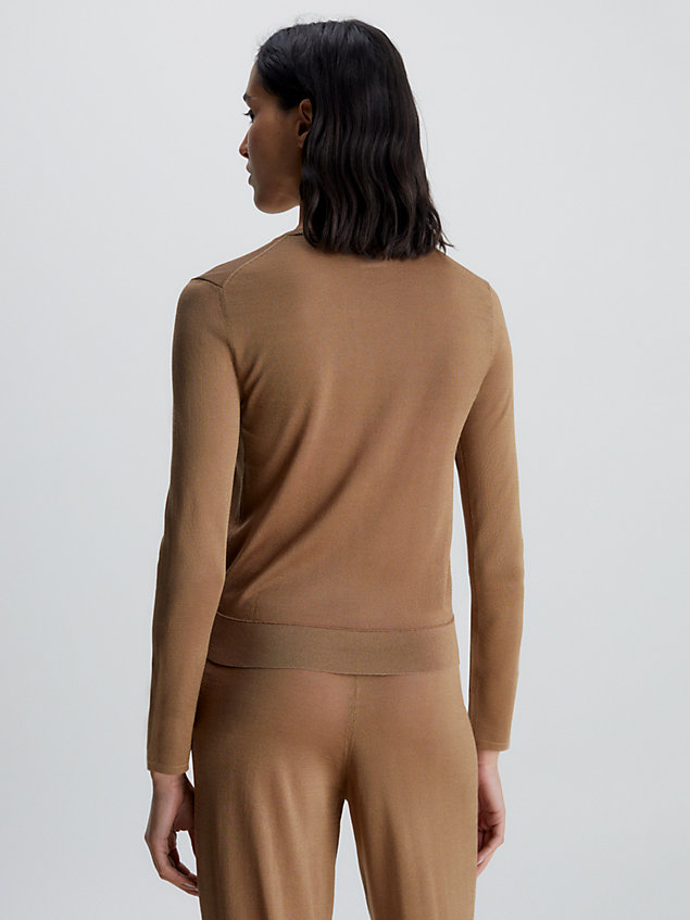 brown fine knit lounge top for women calvin klein