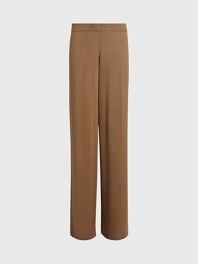 brown fine knit lounge pants for women calvin klein