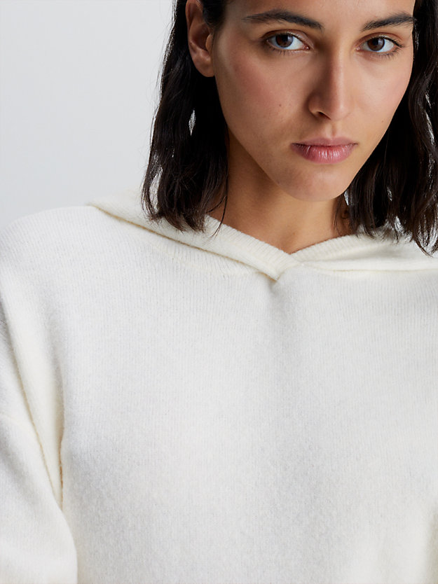 ivory soft knit lounge hoodie for women calvin klein
