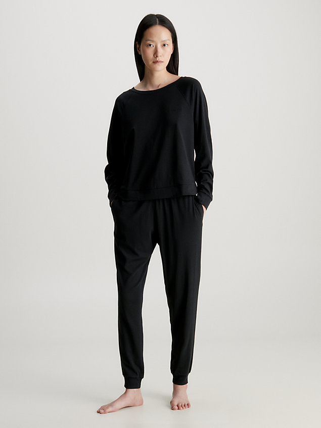 black lounge sweatshirt - intrinsic for women calvin klein