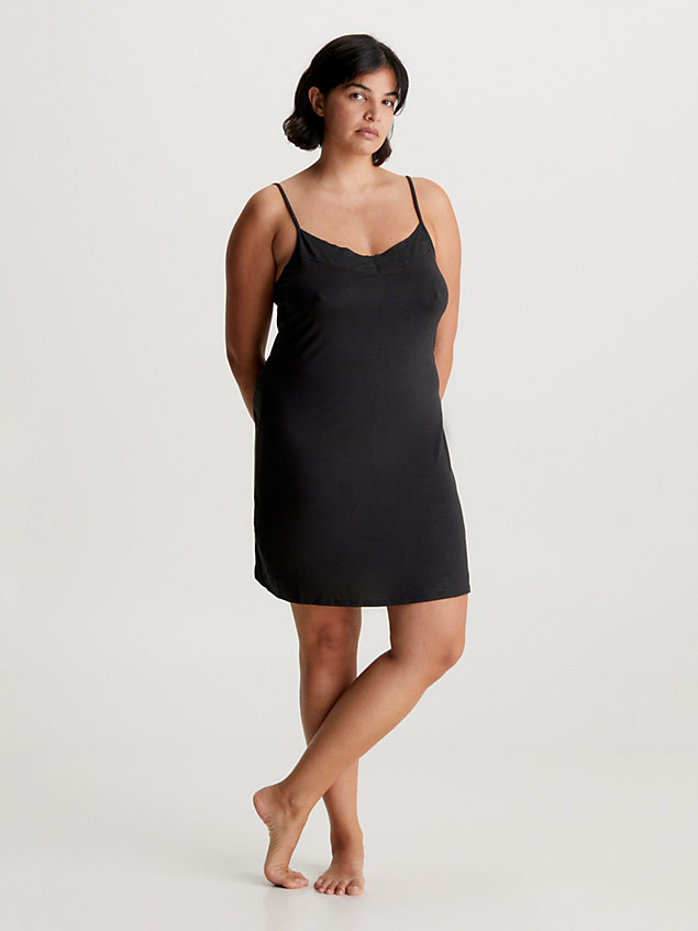 black soft modal night dress - intrinsic for women calvin klein