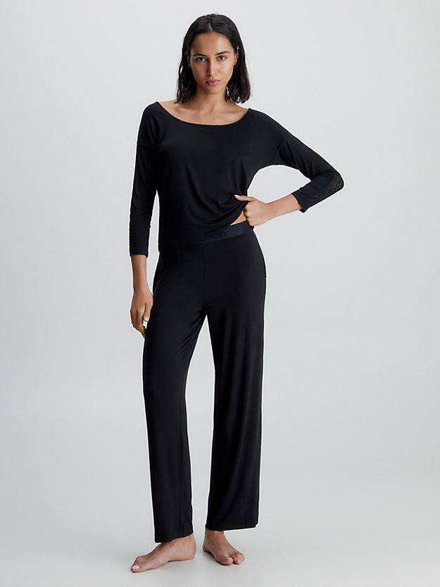 haut de pyjama en modal doux - intrinsic black pour femmes calvin klein
