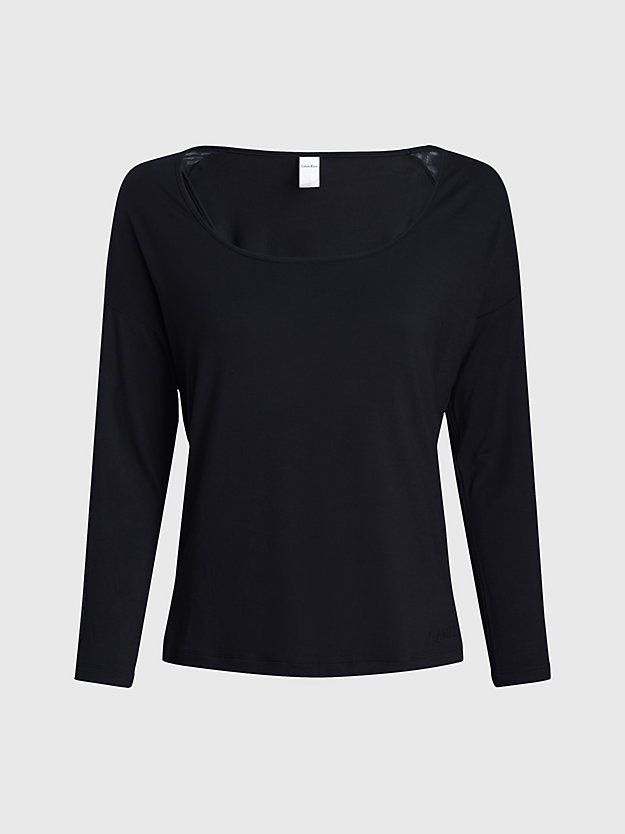 black soft modal pyjama top - intrinsic for women calvin klein