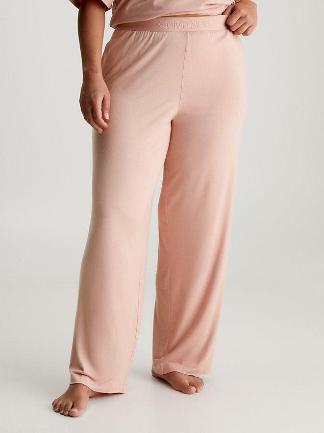 beige spodnie od piżamy z miękkiego modalu - intrinsic dla kobiety - calvin klein