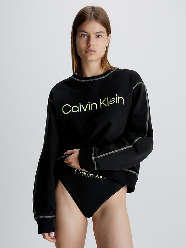 black/sunny lime lounge sweatshirt - future shift for women calvin klein