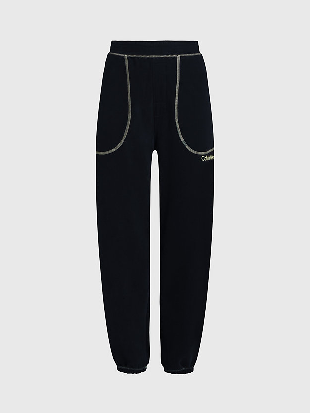 black/sunny lime spodnie dresowe po domu - future shift dla kobiety - calvin klein
