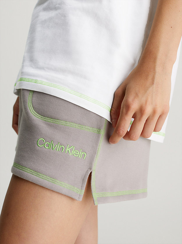 white top/satellite bottom shorts pyjama set - future shift for women calvin klein