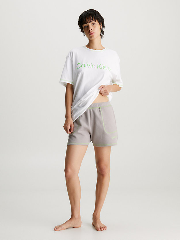 white top/satellite bottom shorts pyjama set - future shift for women calvin klein