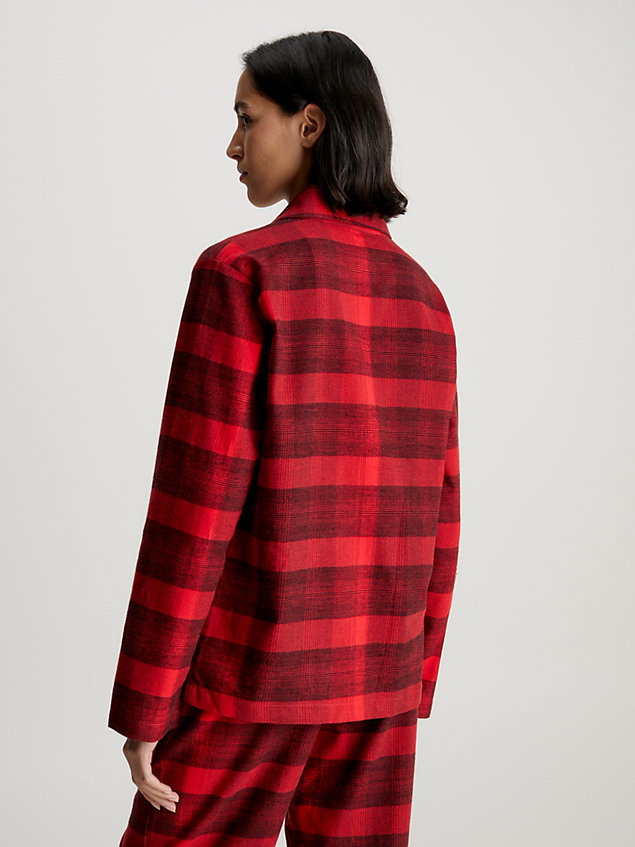 red flannel pyjama top for women calvin klein