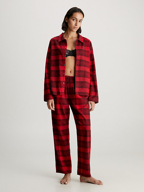 haut de pyjama en flanelle red pour femmes calvin klein