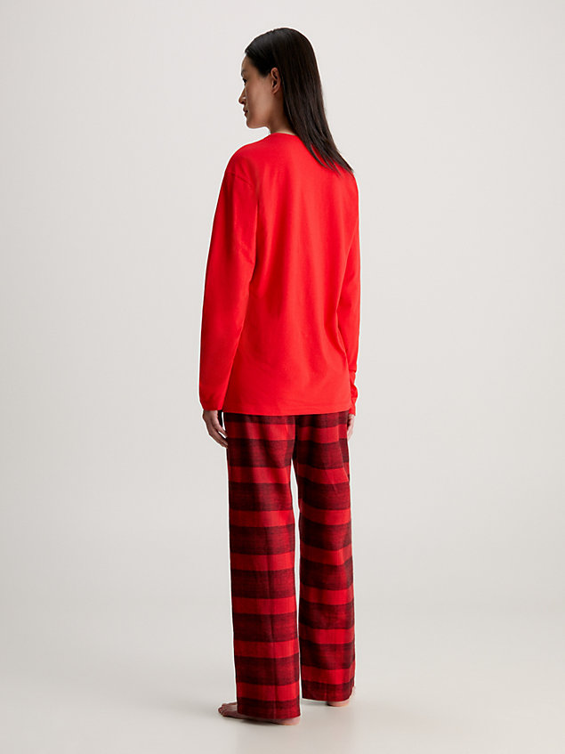 red flannel pyjama set for women calvin klein