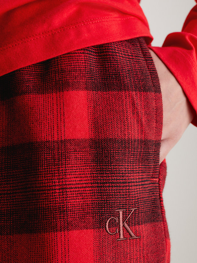 red flannel pyjama set for women calvin klein