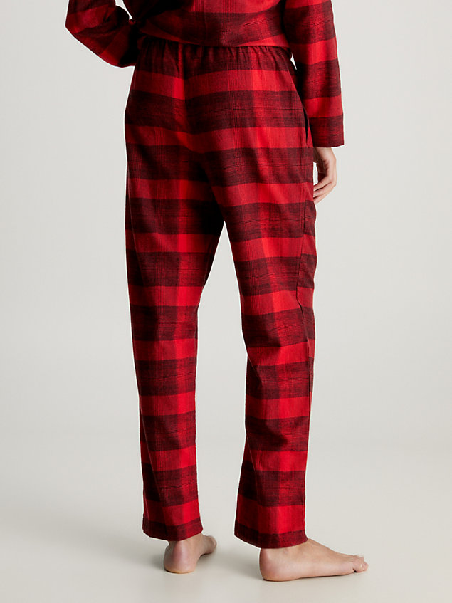 red flanelowe spodnie od piżamy dla kobiety - calvin klein
