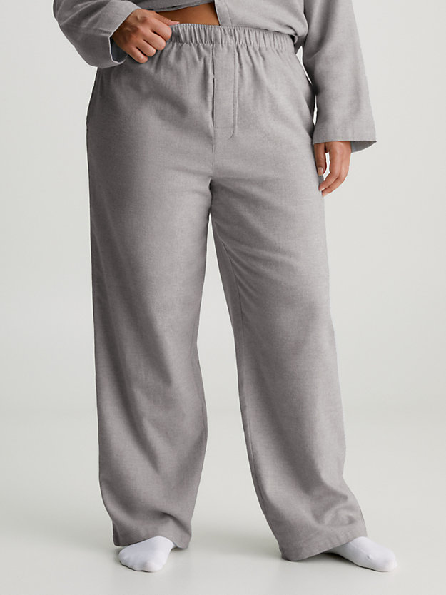 pantalon de pyjama en flanelle grey heather pour femmes calvin klein