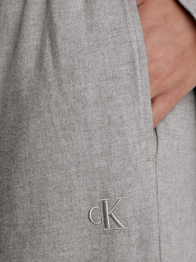 grey flanelowe spodnie od piżamy dla kobiety - calvin klein