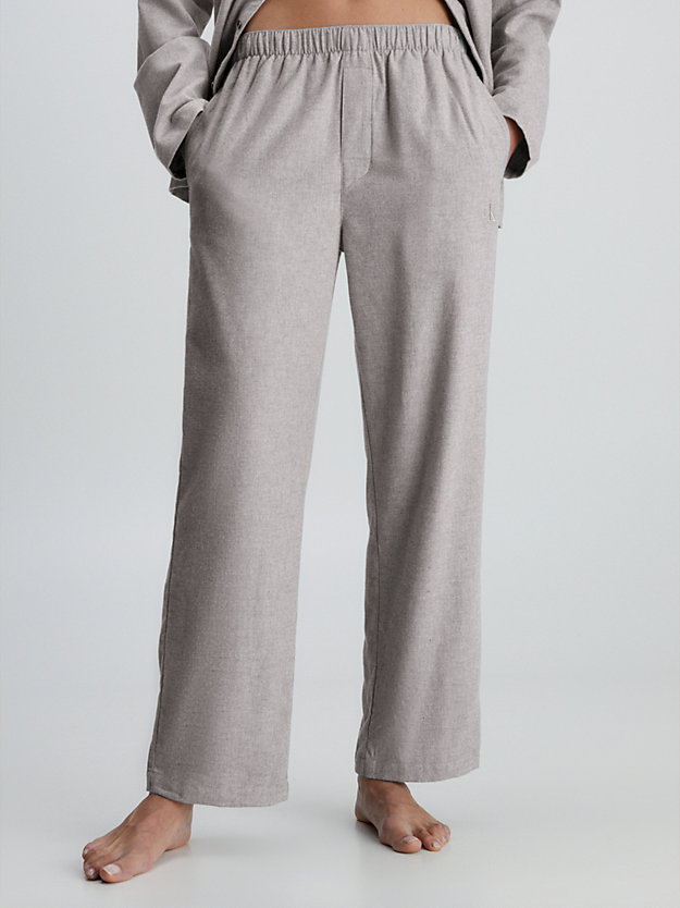 grey heather flannel pyjama pants for women calvin klein