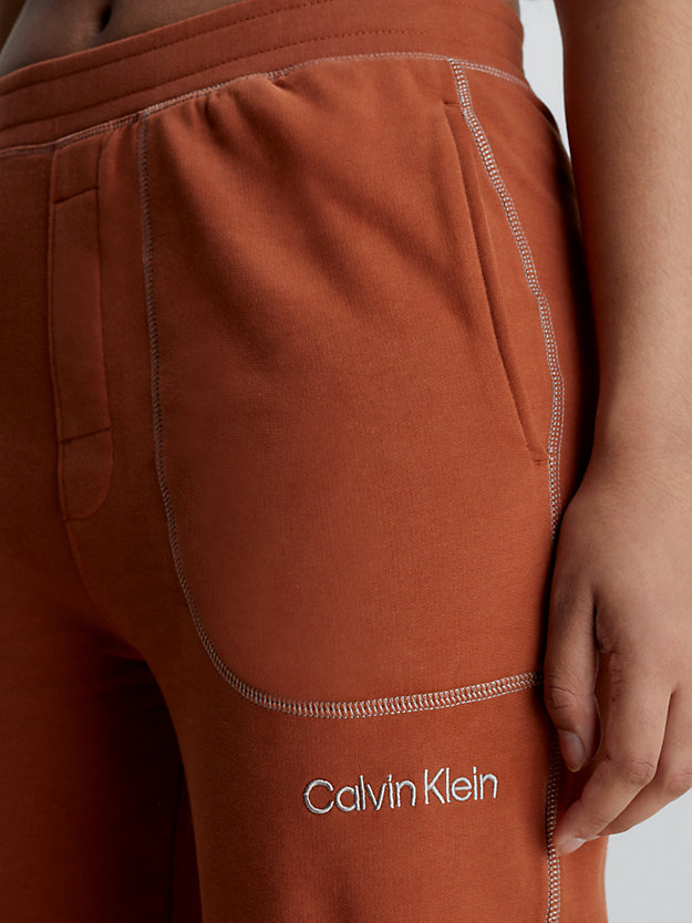 pantalon de jogging d'intérieur - future shift ginger bread/ copper coin stitching pour femmes calvin klein