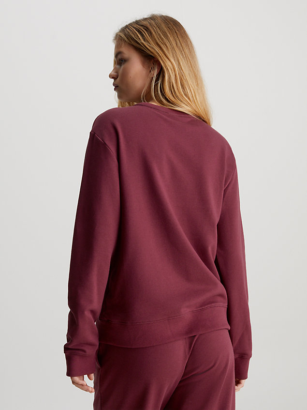 red lounge sweatshirt - modern cotton for women calvin klein
