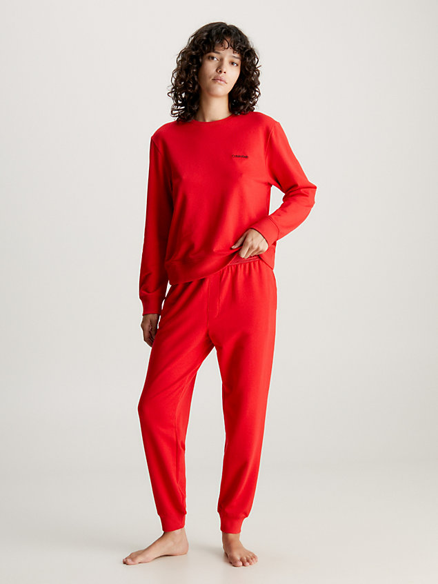 red lounge sweatshirt - modern cotton voor dames - calvin klein
