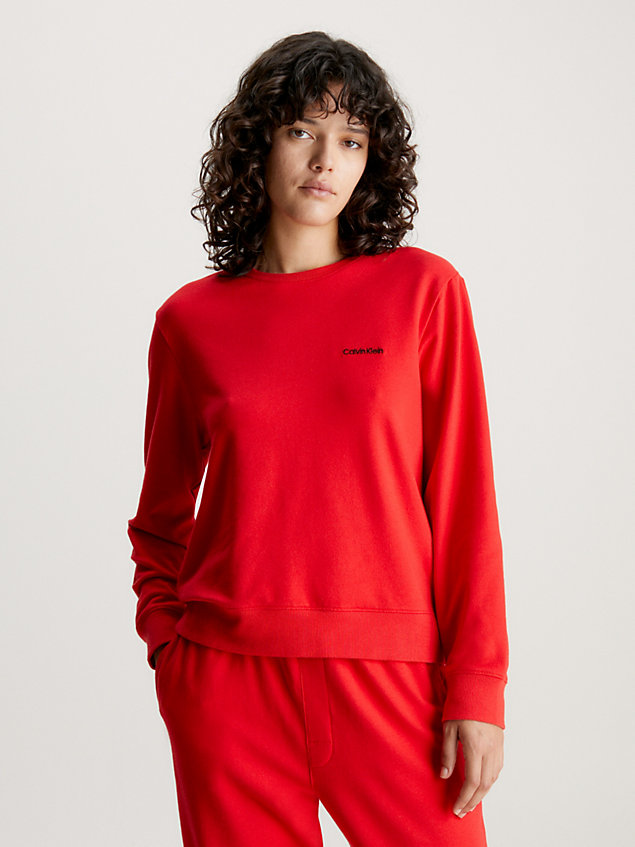 red lounge-sweatshirt - modern cotton für damen - calvin klein
