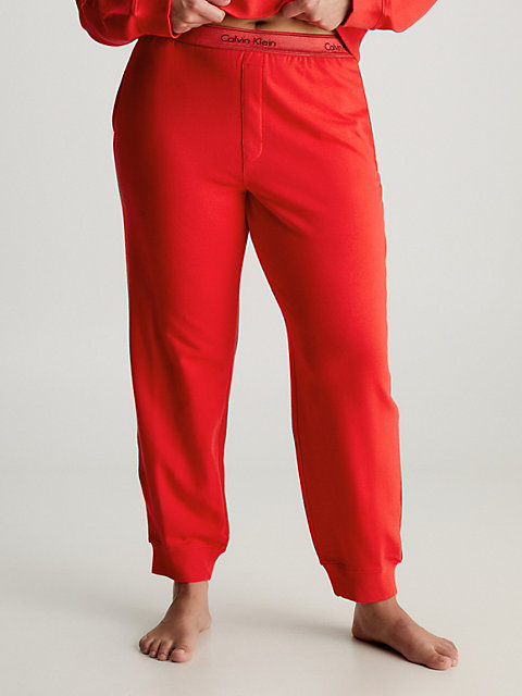red lounge joggers - modern cotton for women calvin klein