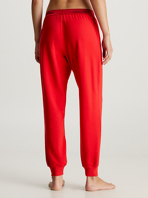 pantalon de jogging d’intérieur - modern cotton red pour femmes calvin klein