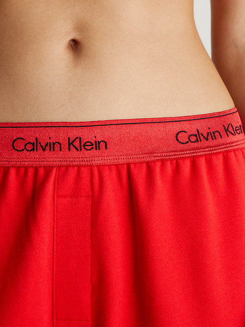 pantalon de jogging d’intérieur - modern cotton red pour femmes calvin klein