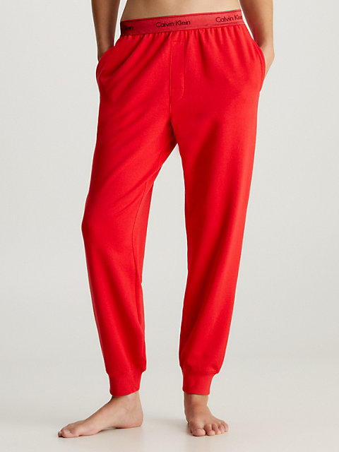 red lounge-jogginghose - modern cotton für damen - calvin klein