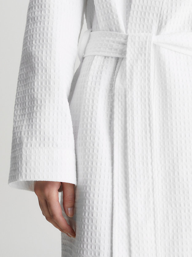 white waffle cotton bathrobe for women calvin klein
