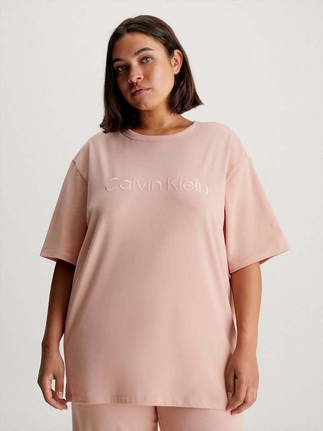 camiseta de pijama - pure cotton beige de mujer calvin klein